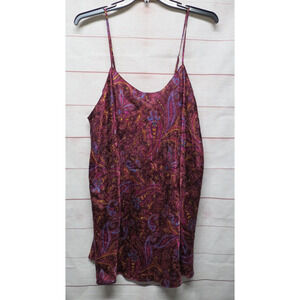 Lane Bryant Sexy Silky Paisley Print Nightgown Lingerie 22/24 2x Chemise Nightie